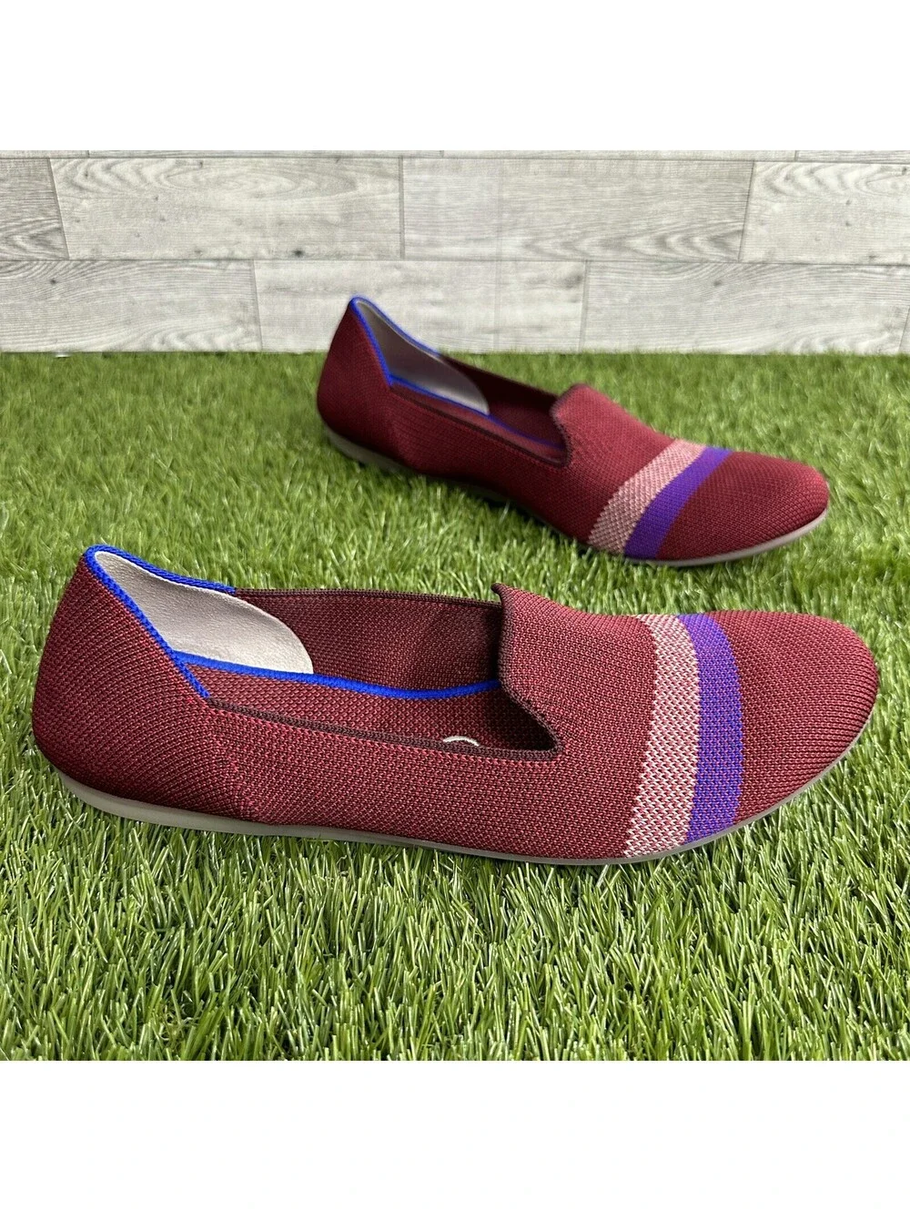 ROTHY'S Garnet Reflective Stripe Loafer Slip On Shoes Size 8 Women’s Rare